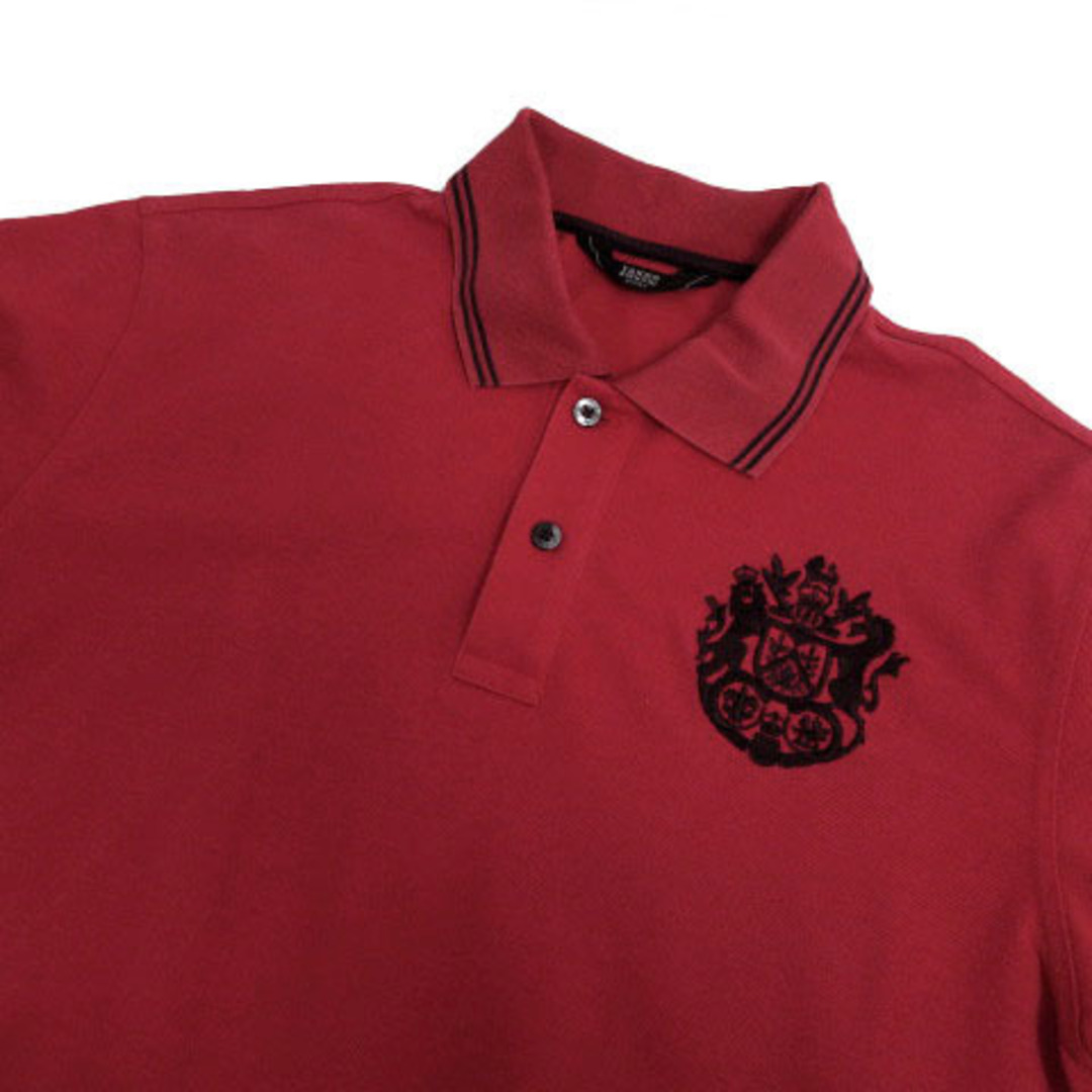 TAKEO KIKUCHI(タケオキクチ)のTAKEO KIKUCHI SPORT ポロシャツ エンブレム刺繍 赤 LL スポーツ/アウトドアのゴルフ(ウエア)の商品写真
