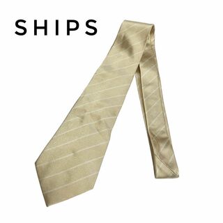 シップス(SHIPS)のSHIPS シップス　ネクタイ　ベージュ　ホワイト日本製　シルク100%(ネクタイ)