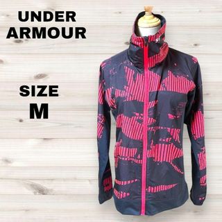 アンダーアーマー(UNDER ARMOUR)のアンダーアーマー レディースウインドジャケット トラックジャケット 黒×赤 M(ウェア)