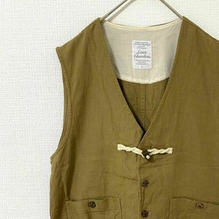 ナチュラルヴィンテージ(natuRAL vintage)のベスト ジレ L 古着 ヴィンテージ レーヨン リネン 一点物　ヴィンテージ(ベスト)