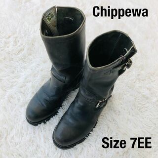 チペワ(CHIPPEWA)のChippewaチペワエンジニアブーツ　黒タグ　7EE　ブラック黒(ブーツ)