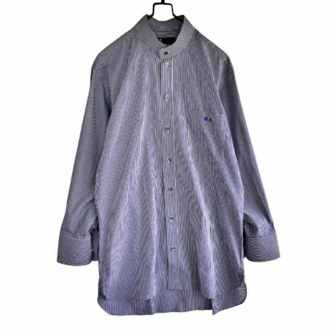 Dunhill(ダンヒル)のdunhill ダンヒル ストライプ柄 長袖シャツ スタンドカラー L相当 青 メンズのトップス(シャツ)の商品写真