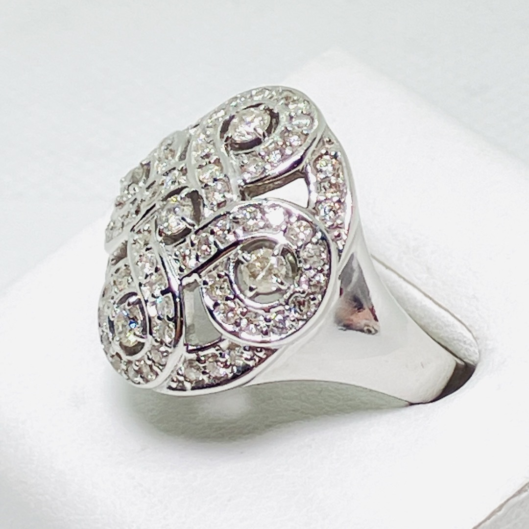 K18WG ダイヤモンド リング D: 1.20ct  豪華 レディースのアクセサリー(リング(指輪))の商品写真