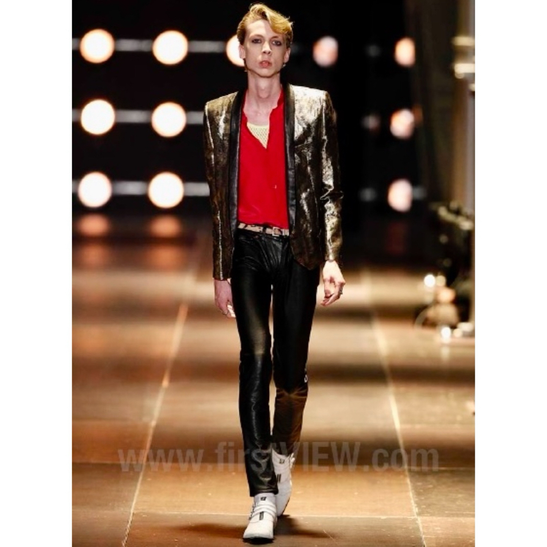 Saint Laurent(サンローラン)の14SS サンローランパリ レザーカラー スペンサージャケット 46  メンズのジャケット/アウター(テーラードジャケット)の商品写真