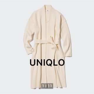 ユニクロ(UNIQLO)の超美品❣️UNIQLO スフレヤーンベルテッドニットコート(ニットコート)