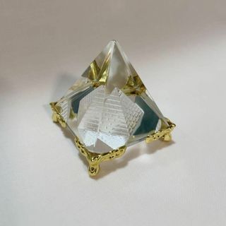 白水晶 エジプトピラミッド クリスタル工芸品 タワーインタワークリスタル置物(その他)