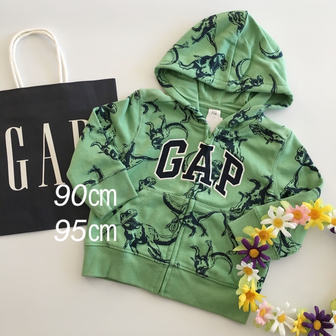 babyGAP(ベビーギャップ)の新品♡baby gap♡ギャップ♡パーカー♡恐竜♡ロゴ/ザラ/H&M/ユニクロ/ キッズ/ベビー/マタニティのキッズ服男の子用(90cm~)(ジャケット/上着)の商品写真