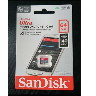 サンディスク(SanDisk)のSandiskマイクロSDカード64GB 140mb/s(PC周辺機器)