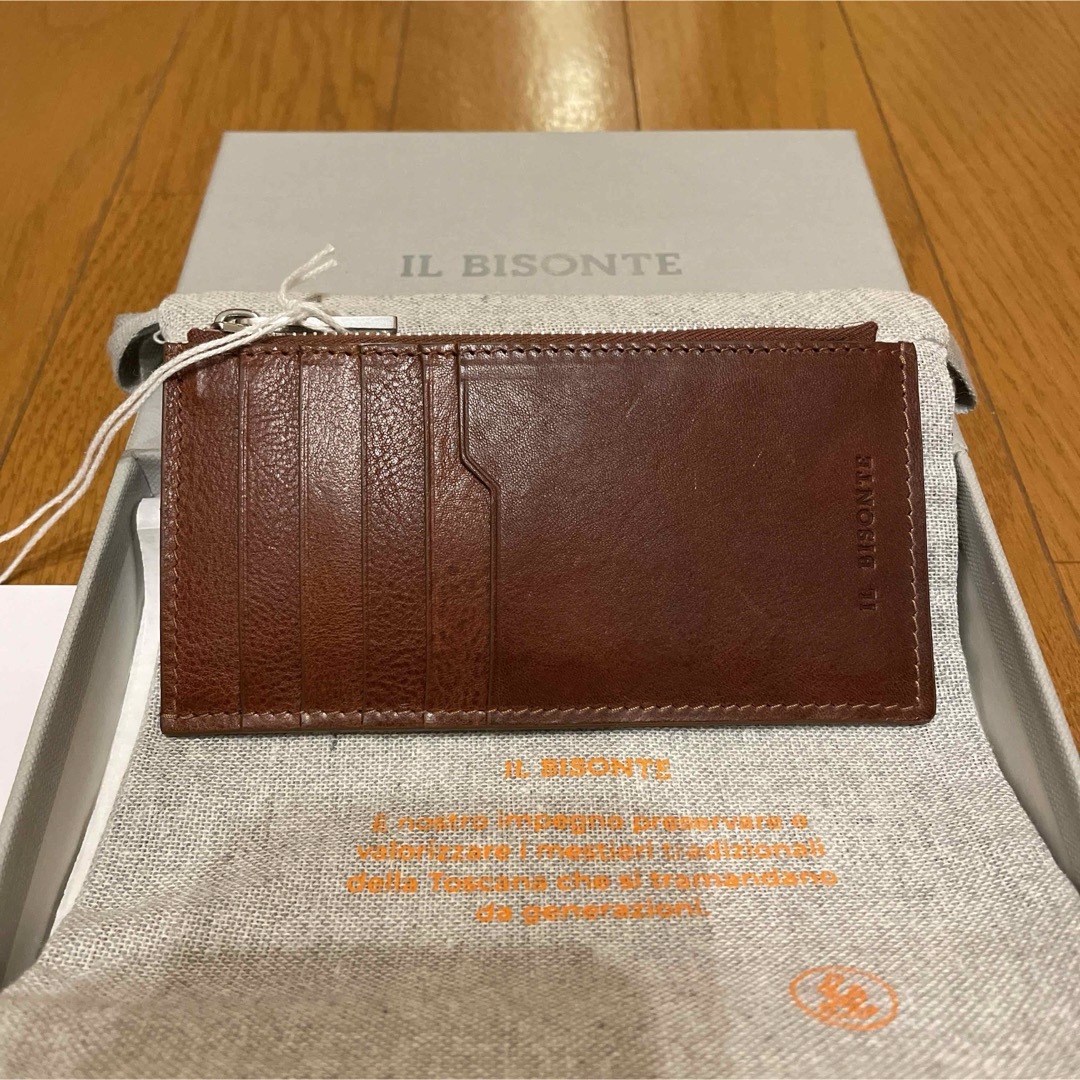 IL BISONTE(イルビゾンテ)のイルビゾンテ カードケース コインケース フラグメントケース ブラウン　新品 メンズのファッション小物(コインケース/小銭入れ)の商品写真