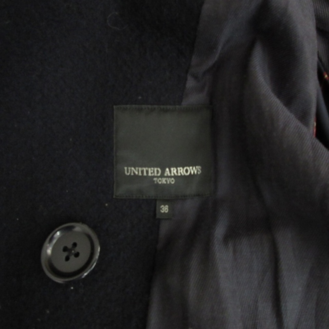 UNITED ARROWS(ユナイテッドアローズ)のユナイテッドアローズ Pコート ジャケット 金ボタン ネイビー 紺 36 約S レディースのジャケット/アウター(その他)の商品写真