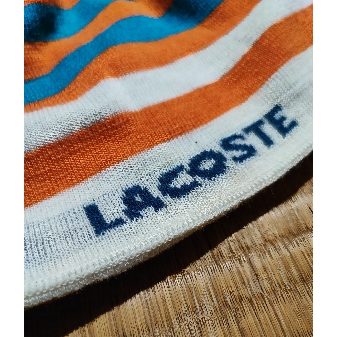 LACOSTE(ラコステ)のLACOSTE【ラコステ】ビーニー　ニット帽　リバーシブル レディースの帽子(ニット帽/ビーニー)の商品写真