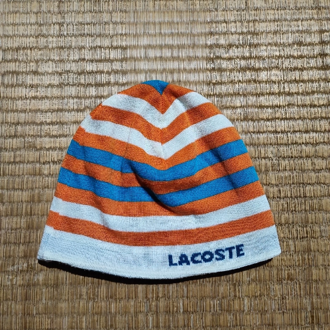 LACOSTE(ラコステ)のLACOSTE【ラコステ】ビーニー　ニット帽　リバーシブル レディースの帽子(ニット帽/ビーニー)の商品写真