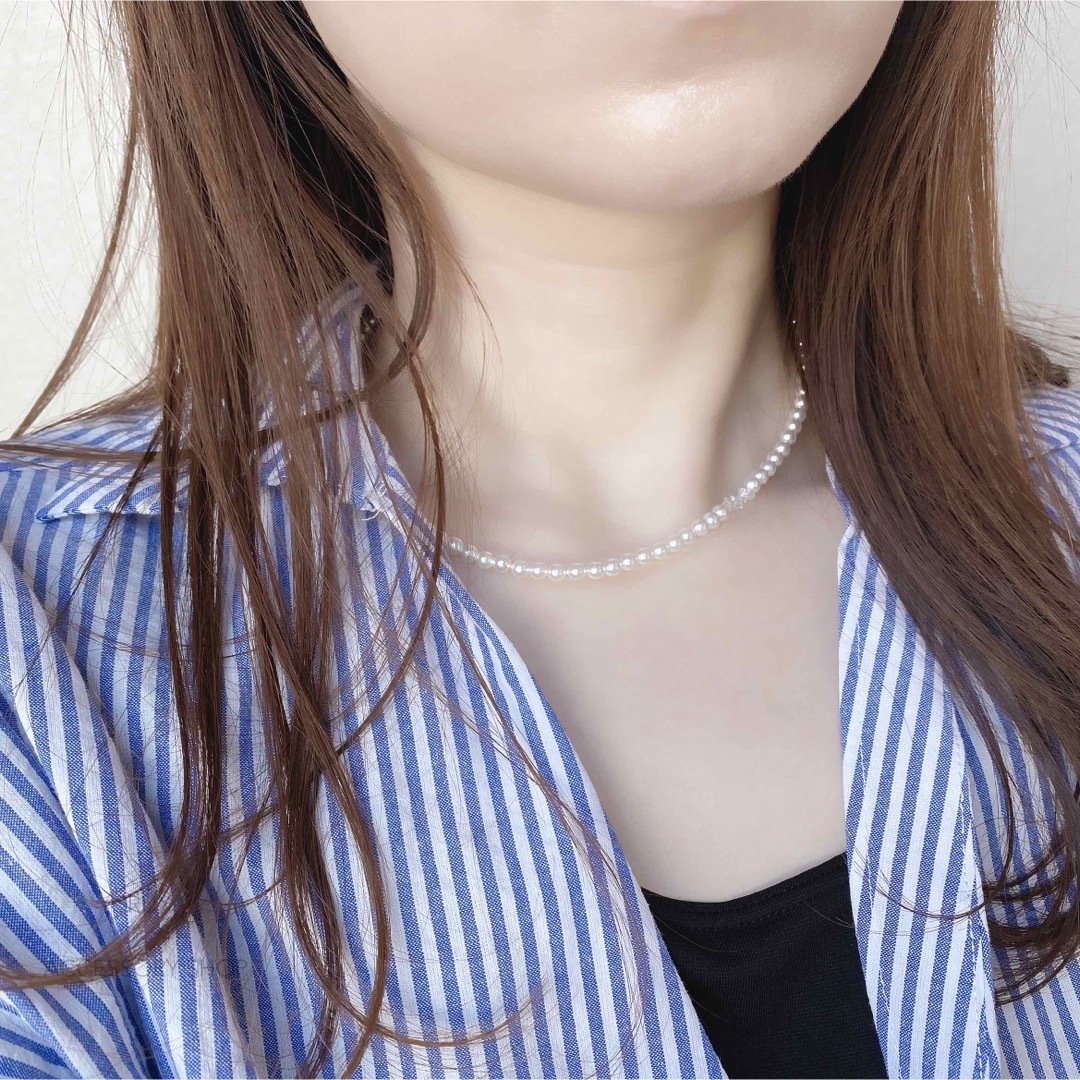 [14kgf]N28 pearl harkimer diamond  ハンドメイドのアクセサリー(ネックレス)の商品写真