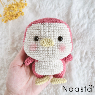 【SALE/24時間以内発送】No.21 ピンクペンギン あみぐるみ(あみぐるみ)