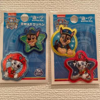 パウパトロール マーシャル&チェイス 2wayステッカーミニワッペンセット(キャラクターグッズ)