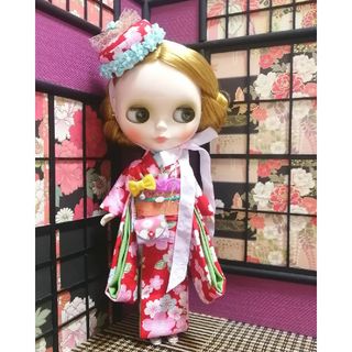 タカラトミー(Takara Tomy)の【夢人夜呉服店】ブライス　着物　お花見　雛祭り　お帽子ちゃんのお着物セット(赤)(人形)