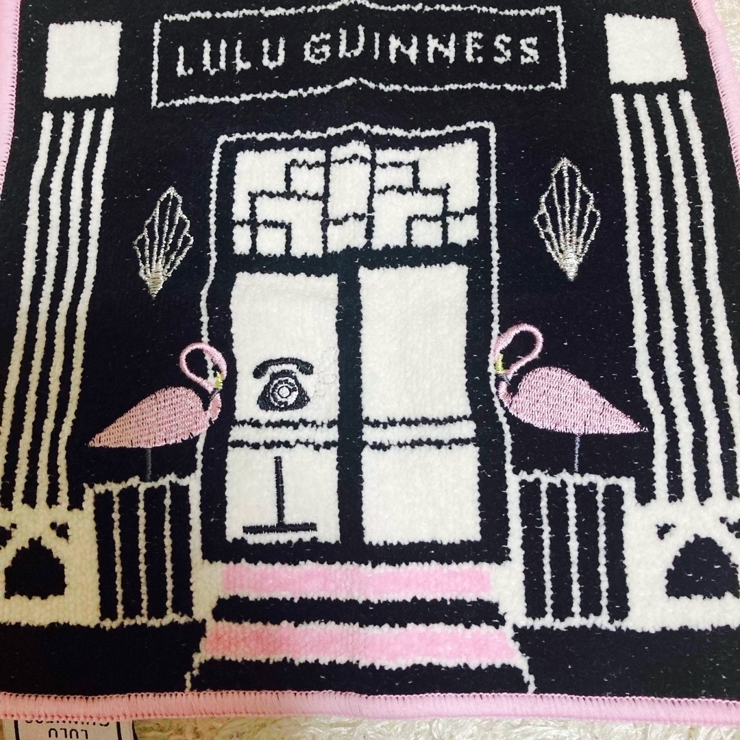 LULU GUINNESS(ルルギネス)の気まぐれセール　新品　シェニール　刺繍　レア　ルルギネス　ラメ入りシェニール　 レディースのファッション小物(ハンカチ)の商品写真