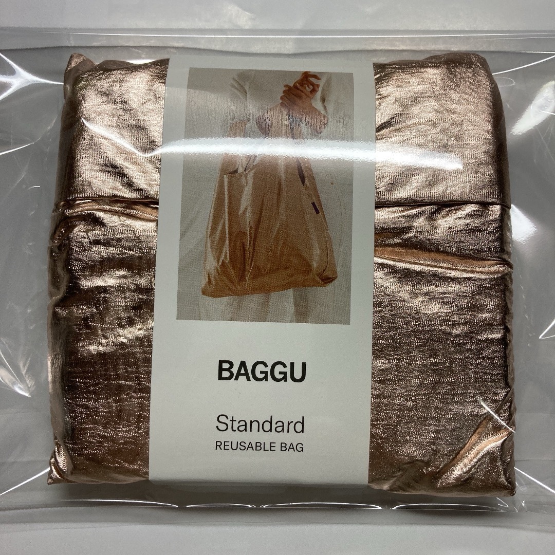 BAGGU メタリック　ピンクゴールド　スタンダード レディースのバッグ(エコバッグ)の商品写真