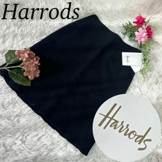 ハロッズ(Harrods)のハロッズ レディース Sサイズ 膝丈 スカート 黒 ブラック シンプル タグ付き(ひざ丈スカート)