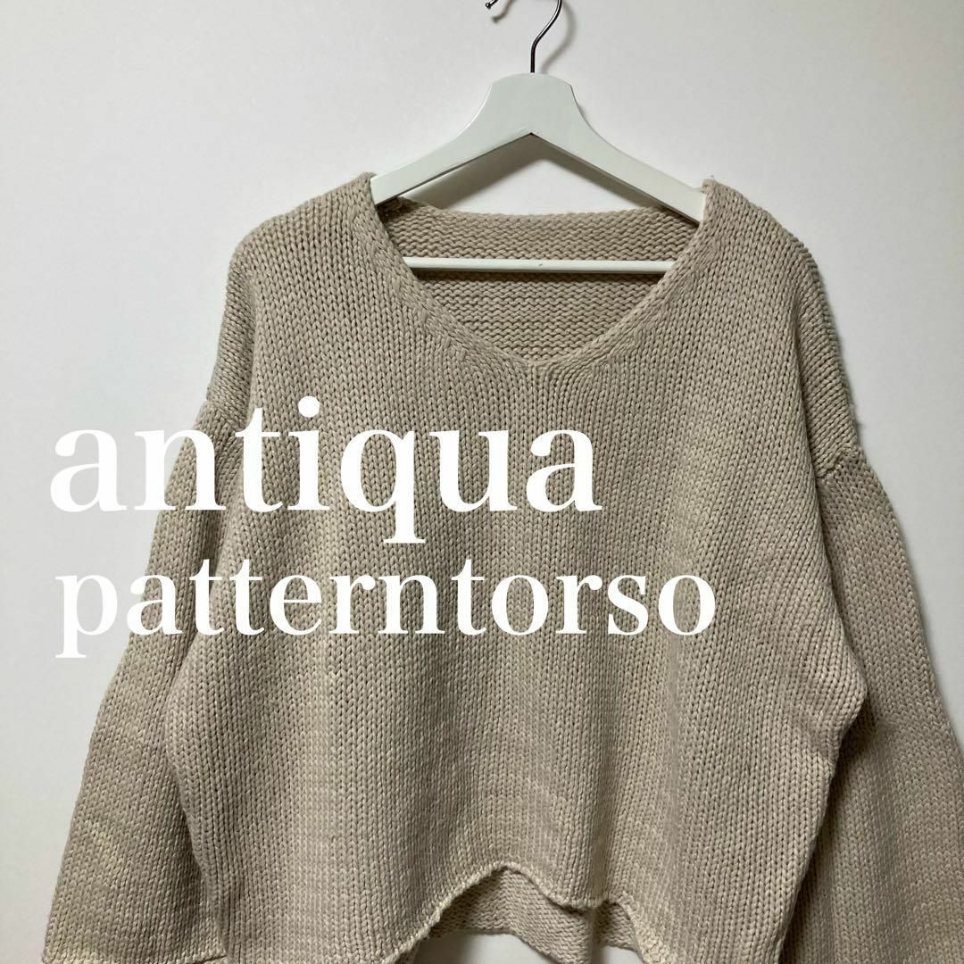 antiqua(アンティカ)のantiqua patterntorso アンティカ  ボリューム袖　ニット レディースのトップス(ニット/セーター)の商品写真