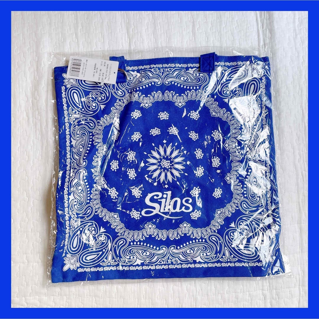 SILAS(サイラス)のサイラストートバッグ バンダナプリントトートバッグ  ブルー メンズのバッグ(トートバッグ)の商品写真