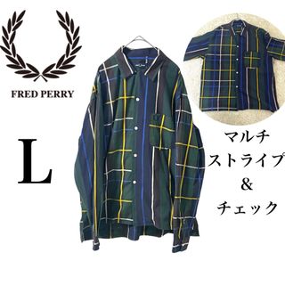 フレッドペリー(FRED PERRY)の激レア フレッドペリー FLED PERRYマルチカラーストライプシャツ L(シャツ)