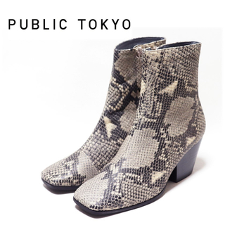 パブリックトウキョウ(PUBLIC TOKYO)の《パブリックトウキョウ》箱付新品 レザーショートブーツ 2(24~24.5cm)(ブーツ)