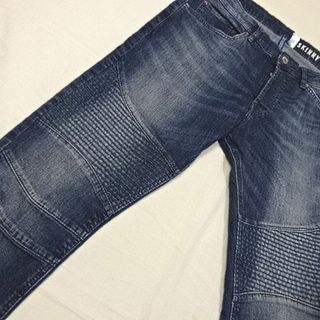 エイチアンドエム(H&M)のH&M☆濃紺バイカースキニーデニム☆34☆ウェスト約92cm(デニム/ジーンズ)