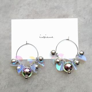 【no.132】ハンドメイド　アクセサリー　フープ　シルバー　ピアス(ピアス)