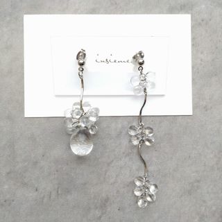 【no.133】ハンドメイド　アクセサリー　クリア　シルバー　ピアス　イヤリング(ピアス)