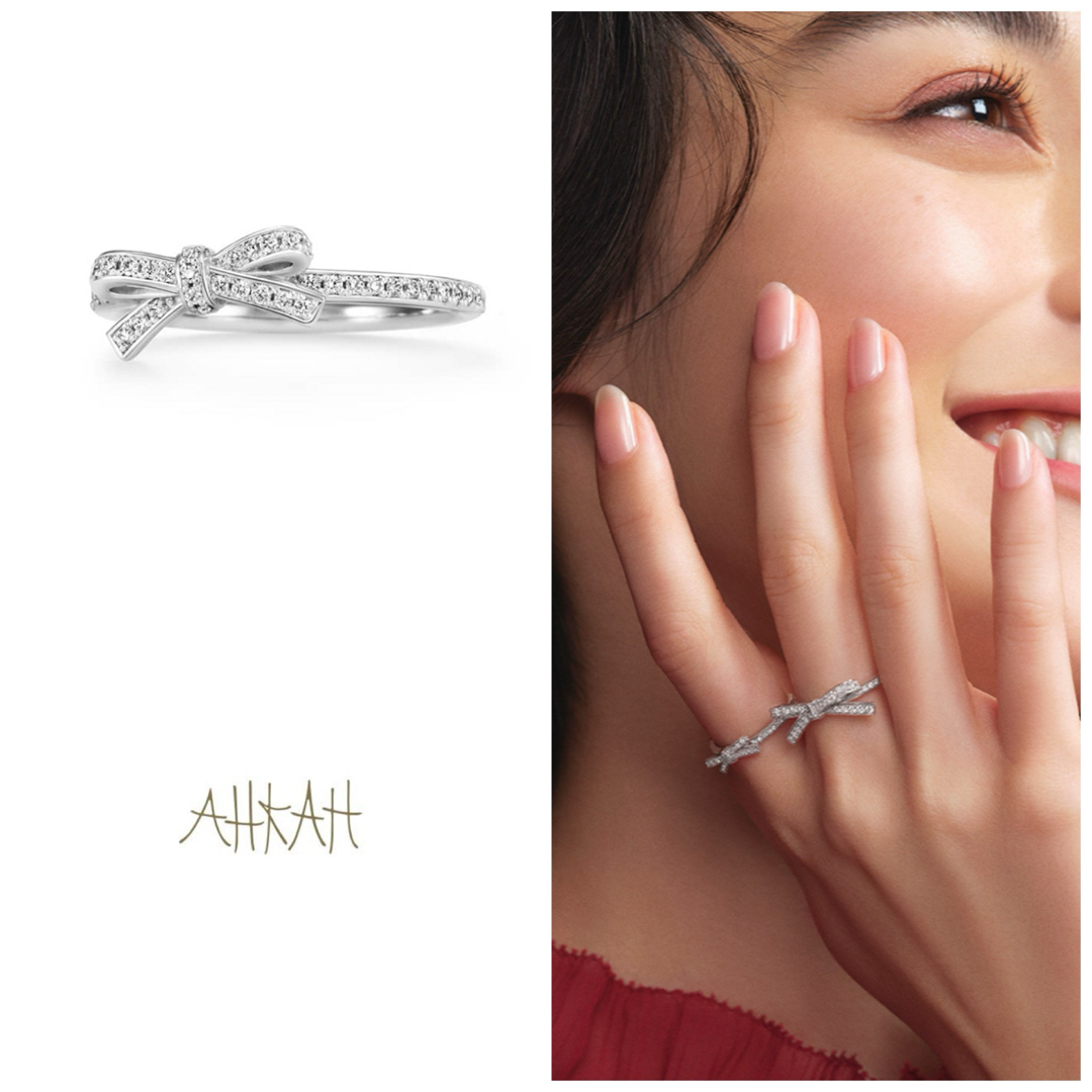 AHKAH - AHKAH♡プチリュバンダイヤモンドK18リング♡ホリデー AHKAH - AHKAH♡プチリュバンダイヤモンドK18リング♡ホリデー