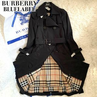 BURBERRY BLUE LABEL - 美品✨バーバリー トレンチコート ノバチェック 2way ライナー 黒 袋付き