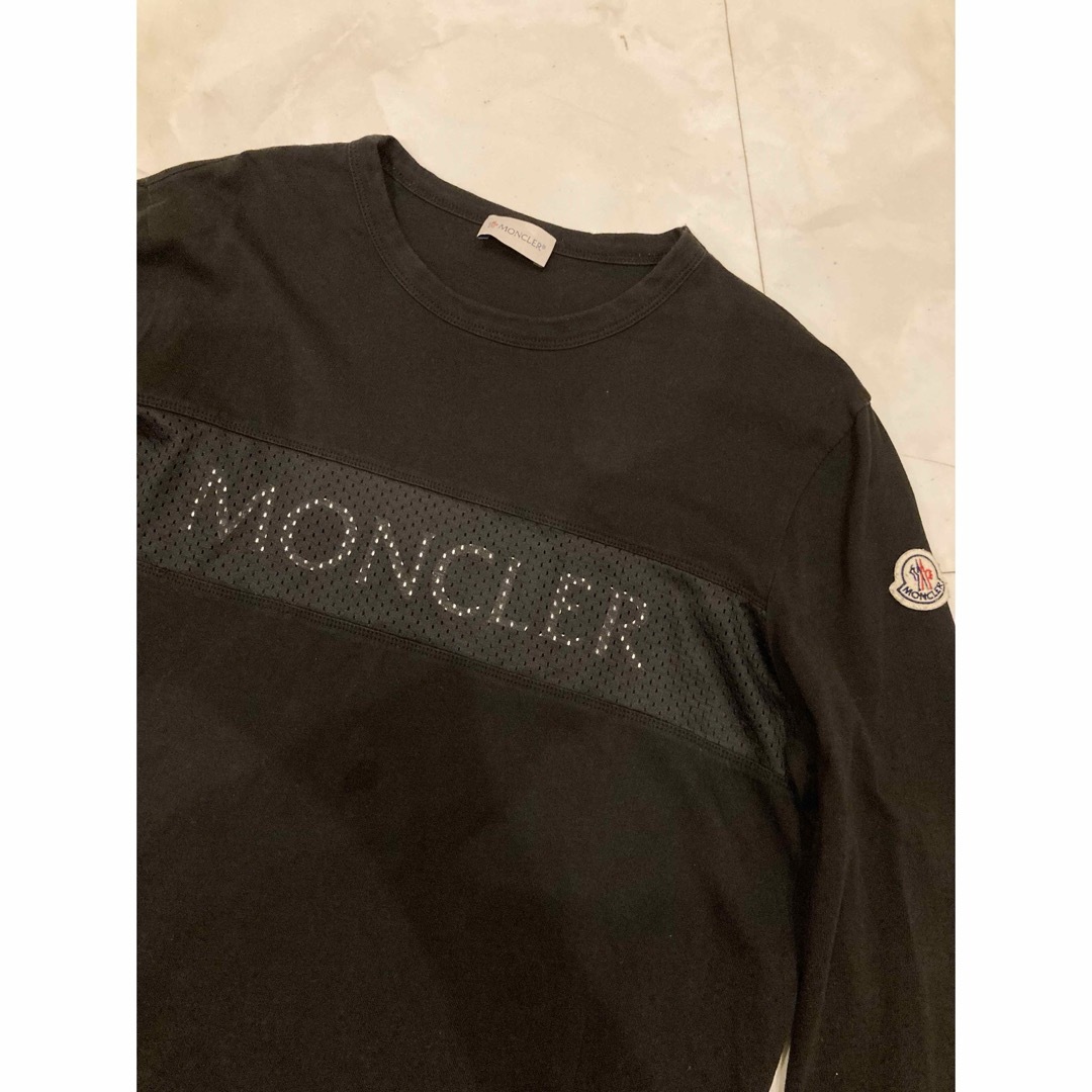 モンクレール　ロングTシャツ ロンT MONCLER メッシュロゴロングスリーブTシャツ
