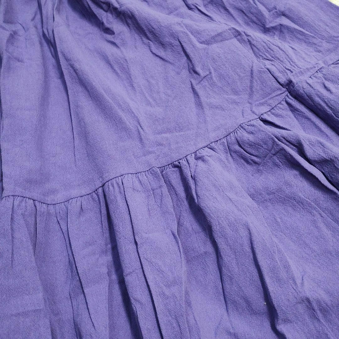 【Lサイズ/パープル】レディース マキシ ティアード スカート ロング レディースのスカート(ロングスカート)の商品写真