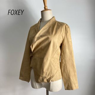 フォクシー(FOXEY)のFOXEY フォクシー　スエード風　ブルゾン　ジャケット　カットソー　古着(ブルゾン)