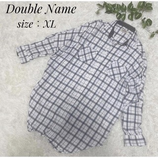 ダブルネーム(DOUBLE NAME)のDouble Name  ダブルネーム　チェックシャツ　シャツブラウス　XL(シャツ/ブラウス(長袖/七分))