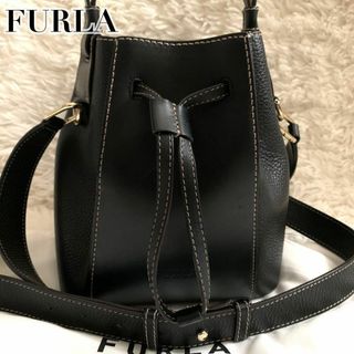 フルラ(Furla)の美品✨フルラ 現行 ミアステラ ショルダーバッグ 2way レザー 黒 袋付き(ショルダーバッグ)