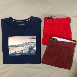 トミーヒルフィガー(TOMMY HILFIGER)のTommy hilfiger 3点セット Tシャツ パンツ メンズ レディース (シャツ)