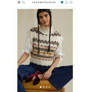 アンソロポロジー(Anthropologie)のAnthropologie ハイネック　ニットベスト(ベスト/ジレ)