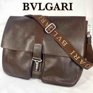 ブルガリ(BVLGARI)の極美品✨ブルガリ 近代モデル レザー ショルダーバッグ メッセンジャーバッグ 茶(メッセンジャーバッグ)