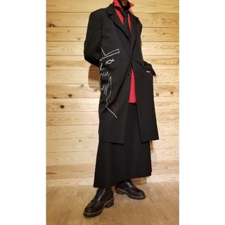 ヨウジヤマモトプールオム(Yohji Yamamoto POUR HOMME)の美品　ヨウジオム　22ss　宮沢りえ　刺繍ドクタージャケット　サイズ４(テーラードジャケット)