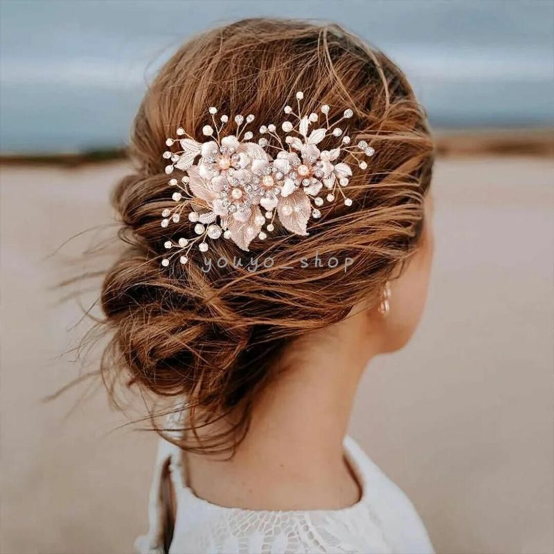 髪飾り かんざし 簪 ヘアクリップ ヘアピンブライダル 結婚式和装 洋装 留袖 レディースのヘアアクセサリー(ヘアピン)の商品写真