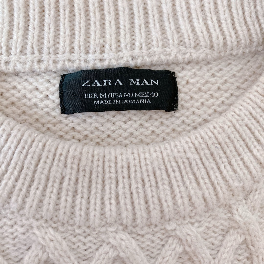 ZARA(ザラ)の女性ウケ抜群！好印象 モテニット！！ZARA ザラ ケーブルニット オフホワイト メンズのトップス(ニット/セーター)の商品写真