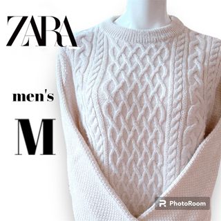 ザラ(ZARA)の女性ウケ抜群！好印象 モテニット！！ZARA ザラ ケーブルニット オフホワイト(ニット/セーター)