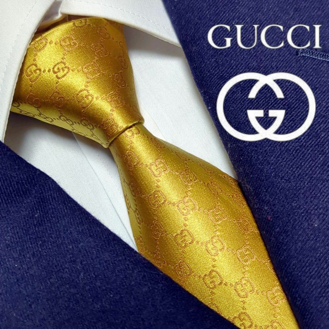 Gucci - ほぼ未使用 グッチ ネクタイ GGチェーン 現行 ハイブランド