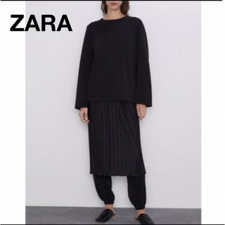 ザラ(ZARA)のZARA トレーナー　トップス　ブラック　レディース(トレーナー/スウェット)