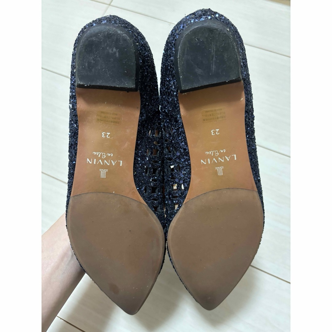 LANVIN en Bleu(ランバンオンブルー)のランバン♡パンプス　リボン　グリッター　美品 レディースの靴/シューズ(ハイヒール/パンプス)の商品写真