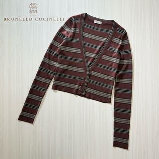 ブルネロクチネリ(BRUNELLO CUCINELLI)のL70★極美品★極上カシミヤブレンド カーディガン ブルネロクチネリ ボルドー(カーディガン)