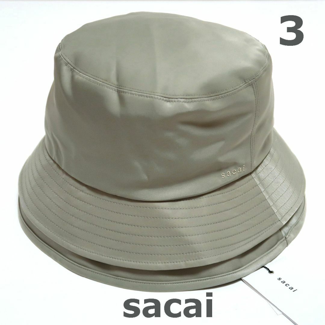 sacai(サカイ)の3 新品 Sacai ダブルブリム バケット ハット 帽子 ナイロンツイル メンズの帽子(ハット)の商品写真