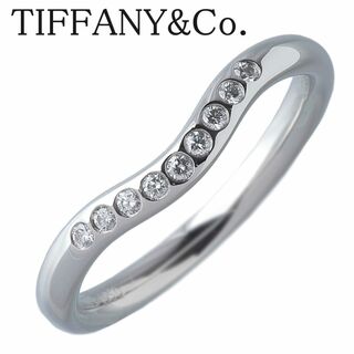 ティファニー(Tiffany & Co.)のティファニー ダイヤ リング カーブド 9PD 7.5号～8号 幅2.3mm PT950 新品仕上げ済 TIFFANY【15889】(リング(指輪))